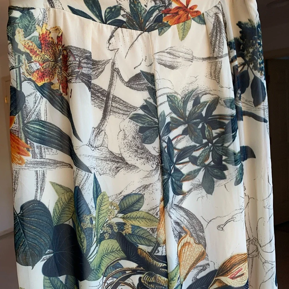 Papaya Floral Flowy Wide Leg Pants - Picture 2 of 7